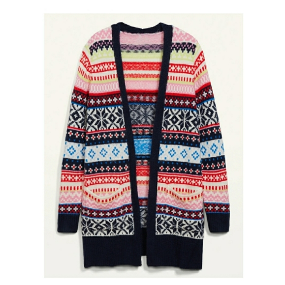 Old Navy Fair Isle Long Line Open-Front Sweater - Picture 3 of 10